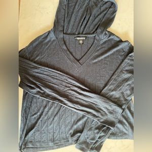 Athleta Harmony Pose hoodie in blue/black medium